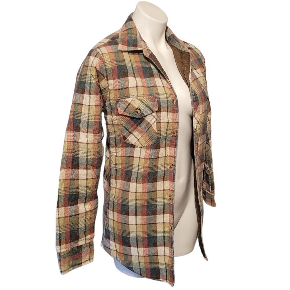 Vintage Outdoor Exchange Quilted Plaid Shacket Jacket Sz 18 Fits XL Neutral
